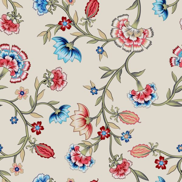 Crimson-Madder & Glacial-Azure Sinuous Heritage