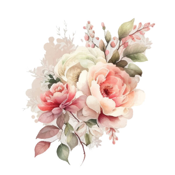 Alabaster-Parchment & Coral-Aqueous Botanical