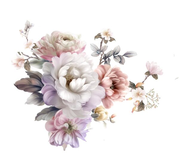 Warm-Alabaster & Velvet-Amethyst Botanical Mass