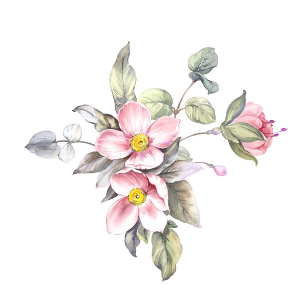 Madder-Pink & Weathered-Bronze Wildflower