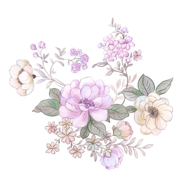 Luminous-Orchid & Primrose Botanical Cluster