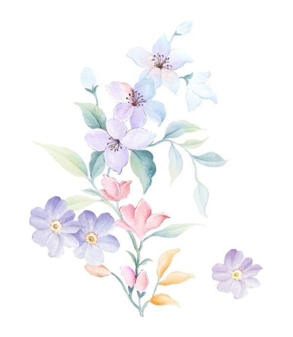 Glacial-Lavender & Pastel-Coral Ascending Vine