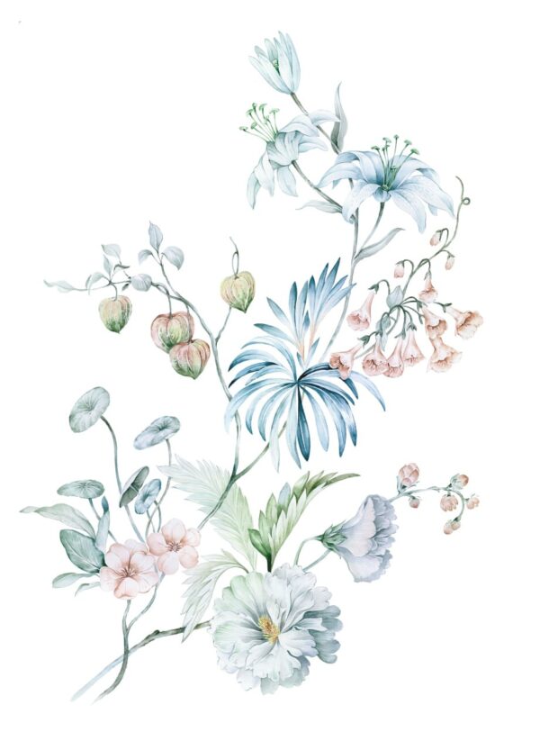 Glacial-Azure & Powder-Coral Sinuous Folklore Trail