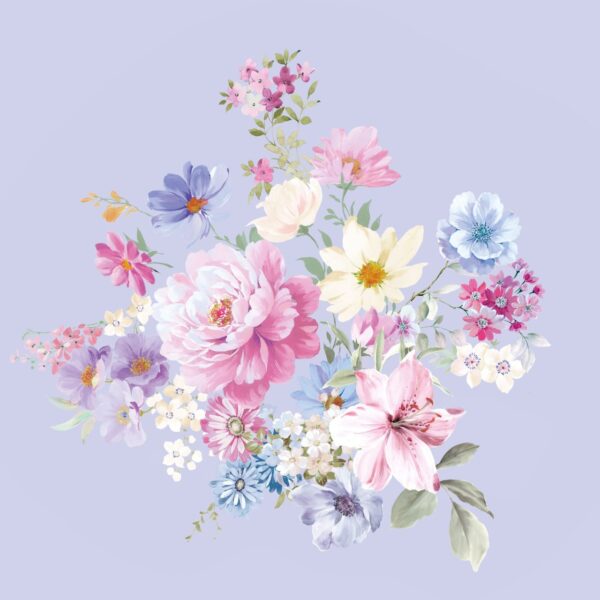 Solar-Magenta & Periwinkle-Ground Folklore Jubilee