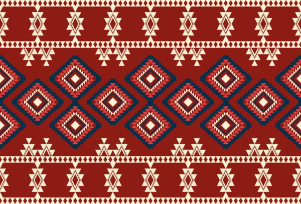 Terracotta-Madder & Obsidian-Navy Kilim Geometric Border