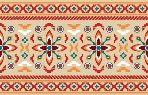 Desert-Ochre & Solar-Amber Folklore Garland Frieze