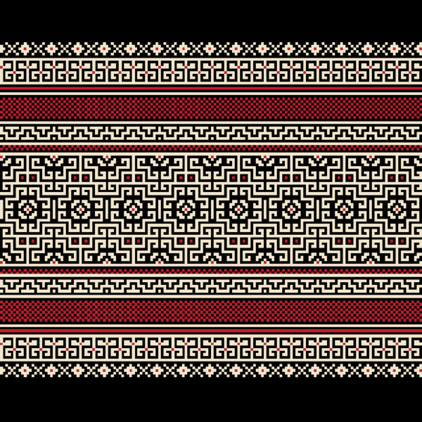 Obsidian-Black & Alabaster-Cream Greek Key Kilim Frieze