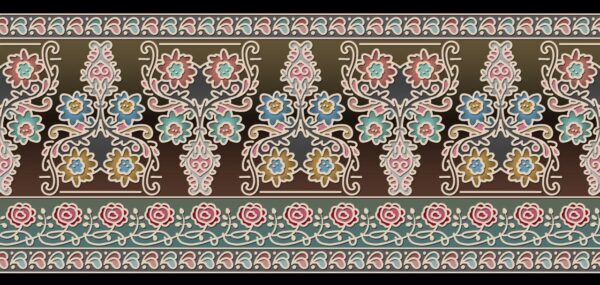 Olive-Khaki & Pastel-Mina Folklore Urn Frieze