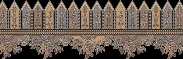 Obsidian-Black & Desert-Taupe Palisade Chintz Frieze
