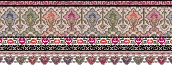 Pastel-Mina & Alabaster Mughal Architectural Frieze