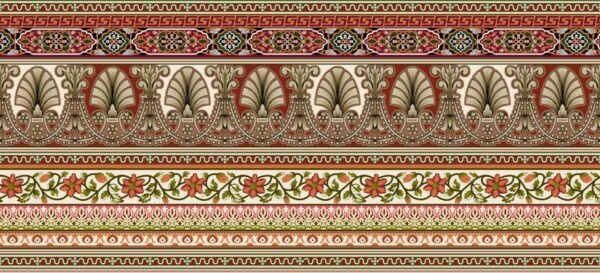 Terracotta-Madder & Alabaster Byzantine Anthemion Frieze