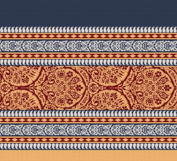 Royal Madder-Crimson & Obsidian-Navy Paisley Banarasi Frieze