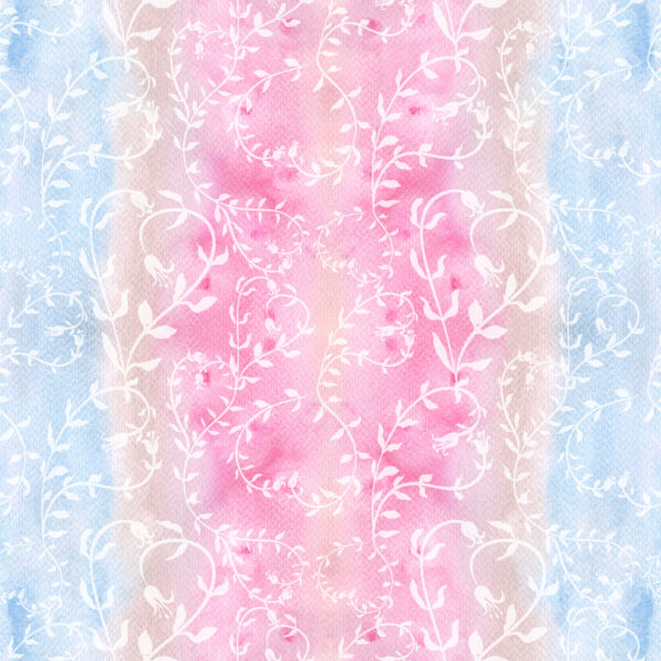 Solar-Magenta & Watercolor-Fusion Ivy Vines Lattice