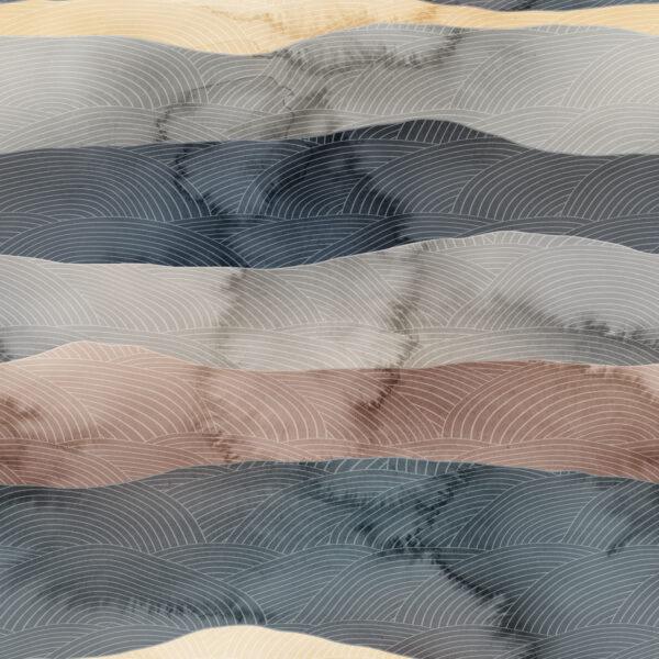 Driftwood-Grey & Indigo Nihonga Wave Canvas
