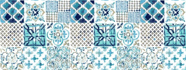 Mina-Teal & Cobalt-Indigo Talavera Tile Mosaic