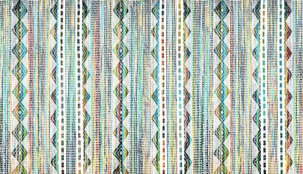 Multi-Chromatic Stippled Ikat Vertical Stripe