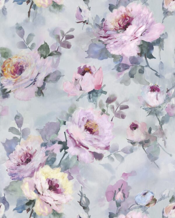 Misty-Sage & Orchid-Plum Impressionist Rose Field