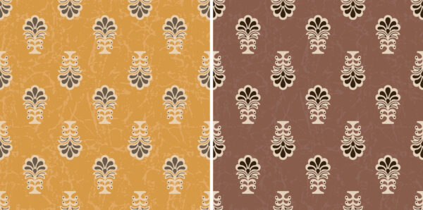 Honey-Mustard & Earth-Brown Batik Butta Coordinate Canvas