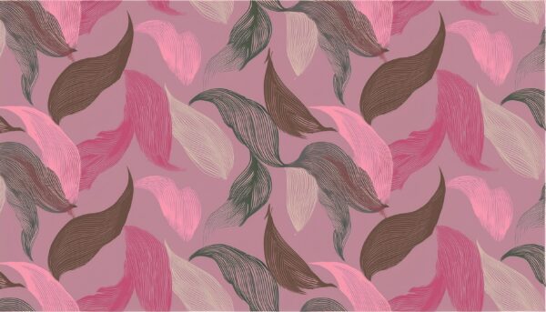 Solar-Magenta & Slate-Mauve Linear Foliage Wave