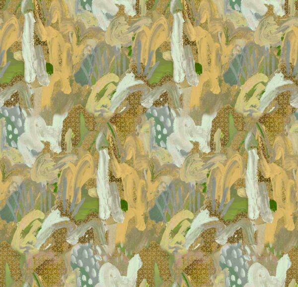 Olive-Ochre Fusion Abstract Heritage