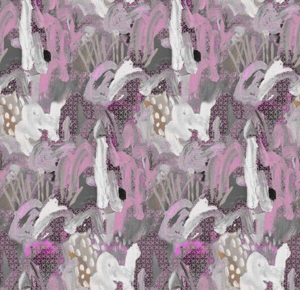 Charcoal-Orchid Fusion Abstract Heritage