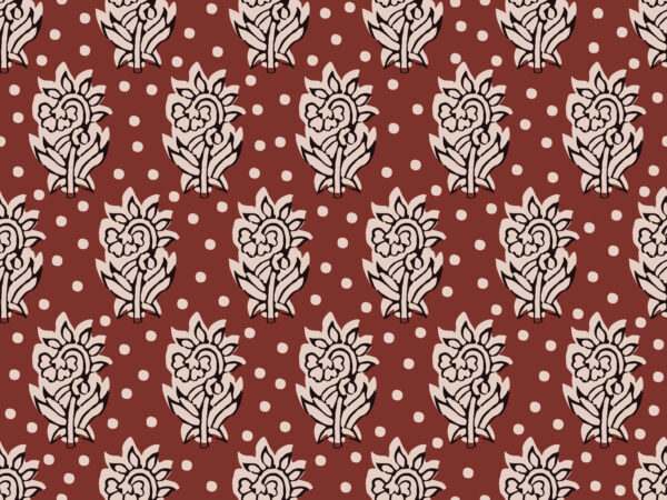 Crimson-Heritage Buti & Polka-Lattice