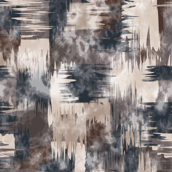 Obsidian-Mineral & Ikat-Friction Abstract