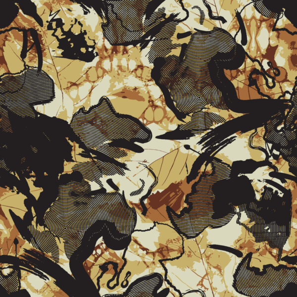 Amber-Obsidian & Engraved-Mineral Abstract