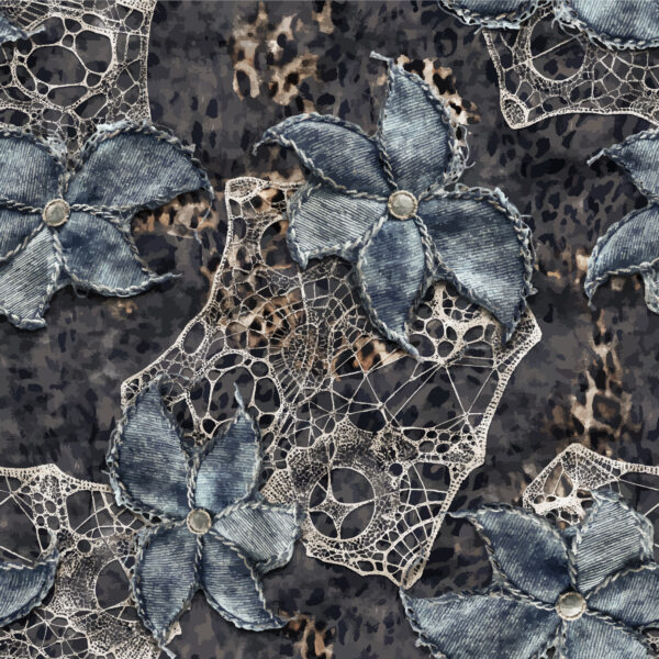 Obsidian-Denim & Lace-Filigree Heritage
